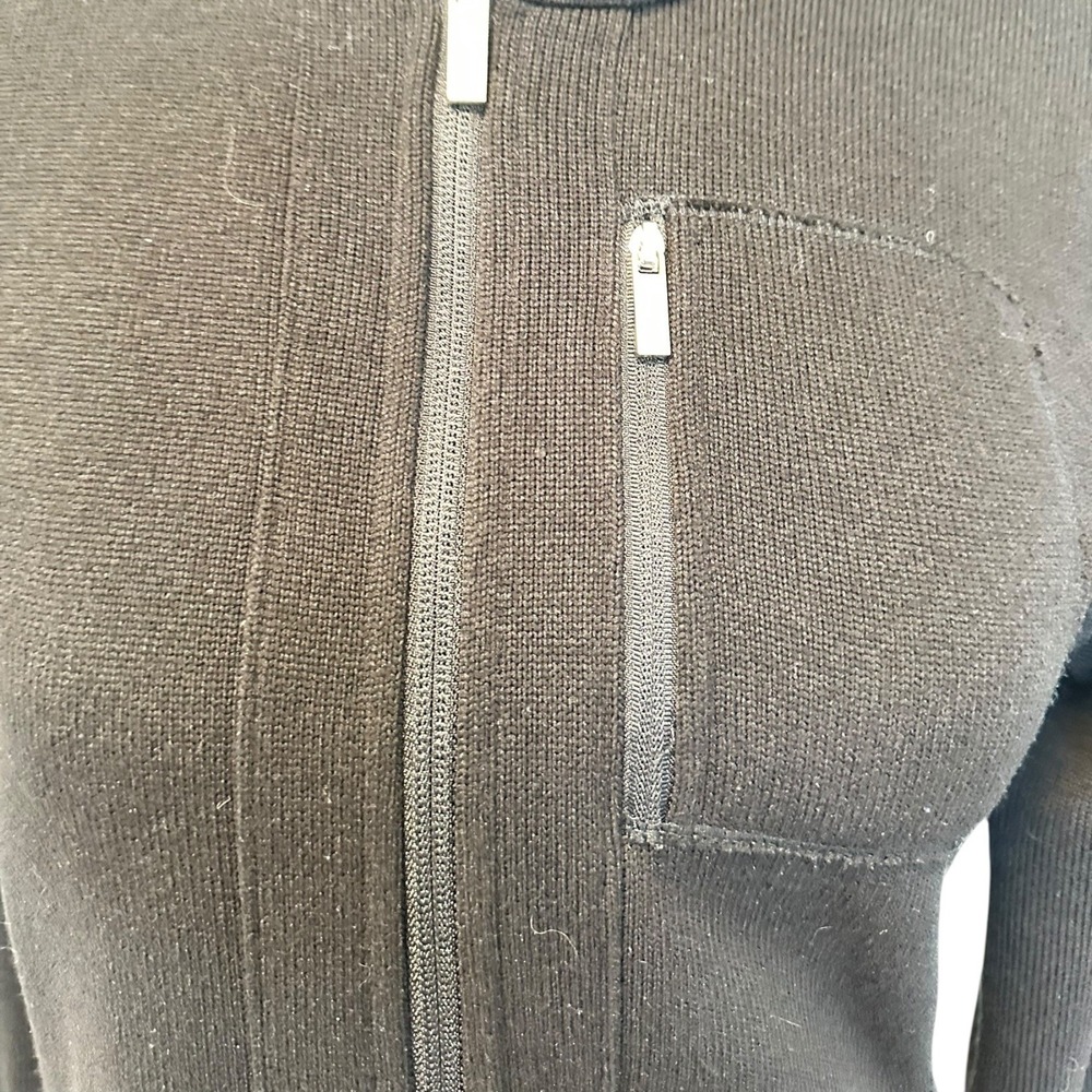 Calvin Klein Women Black Full Zip Mock Neck Knit Jacket Athletic Casual Size M - Picture 3 of 16